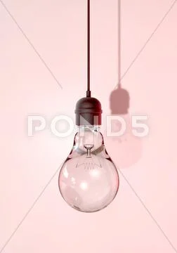 Hanging light bulb and fitting Stock Illustration