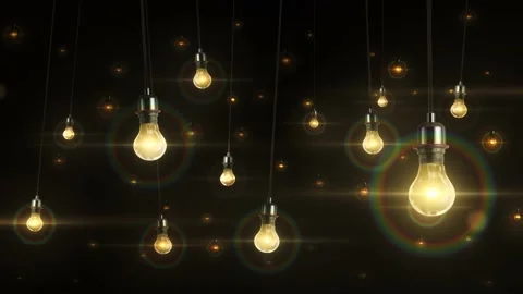 Hanging light bulbs Stock Footage 224434727