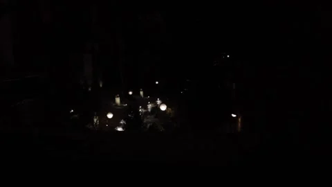 Hanging lights at night dark Stock Footage 227608502