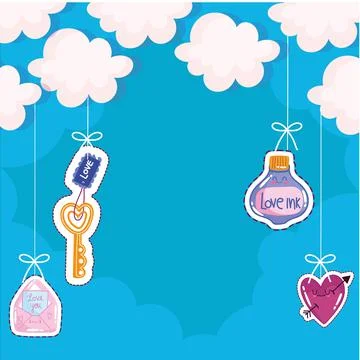 Hanging love cute Stock Illustration