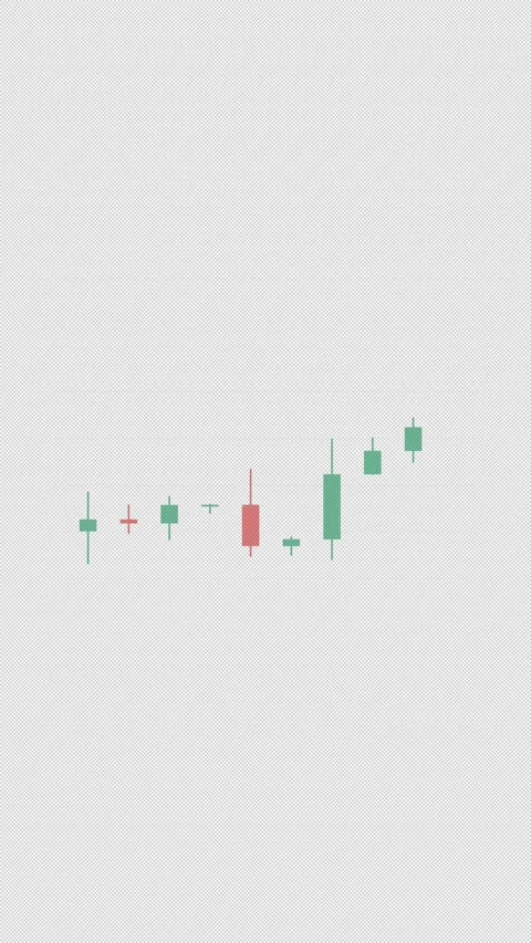 Hanging Man Clean No Text Candlestick Pattern Chart Alpha 4K Vertical 9x16 Light Video stock 339507477