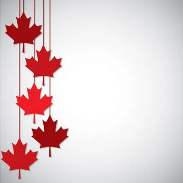 Hanging maple leaf Canada Day card in vector format. Stockillustratie