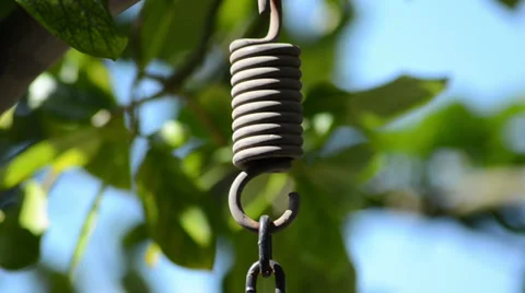 Hanging metal string on a natural environment 스톡 동영상 36107457