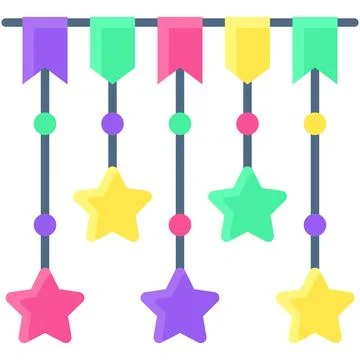 Hanging mobile icon, New year realated vector Stock Illustration