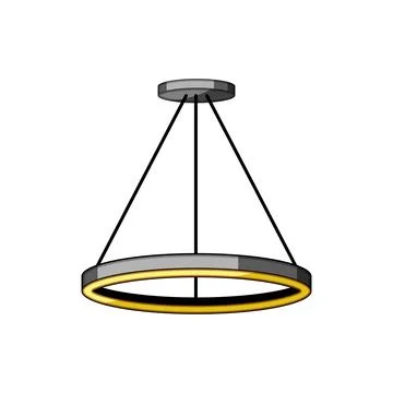 Hanging modern circular led light fixture design Stock Illustration