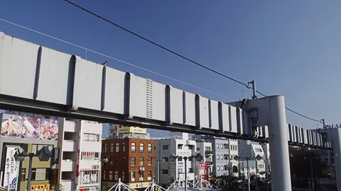 Hanging Monorail in Ofuna Video stock 82283347