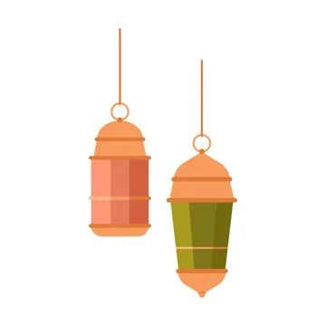 Hanging moroccan lanterns Illustration