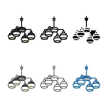 Hanging multipack lamp ceiling color icon vector Stock Illustration