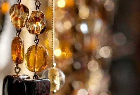 Hanging necklaces Stock Photos