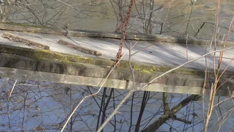 Hanging old bridge Video stock 105743597