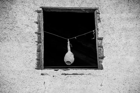 Hanging on the open window Stock Photos