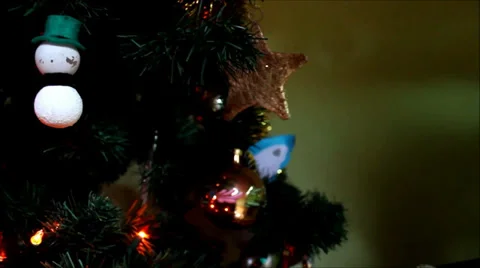 Hanging ornament on christmas tree Stock Footage 34368840