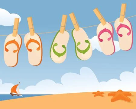 Hanging out to dry Stock Illustration