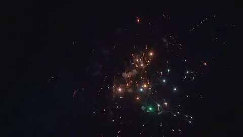 Hanging Pakistan flag on firework sky bokeh background (5) Stock Footage 284441806