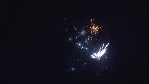 Hanging Pakistan flag on firework sky bokeh background (6) Stock Footage 284441859
