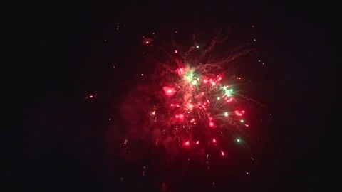 Hanging Pakistan flag on firework sky bokeh background (4) Stock Footage 284441860