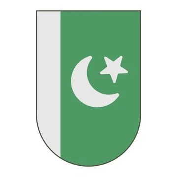 Hanging Pakistani flag icon. Vector. Stock Illustration