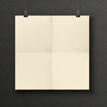 Hanging Paper square Sheet folded in four Stock Illustration