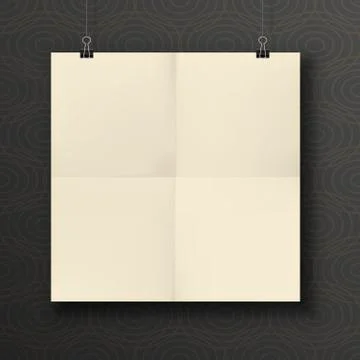 Hanging Paper square Sheet folded in four Stock Illustration
