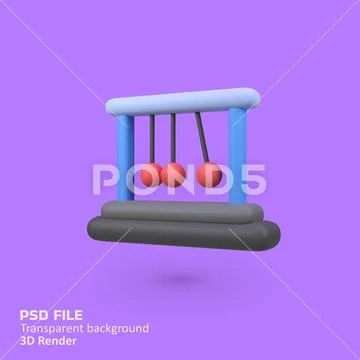 Hanging pendulum ball isolated 3d render icon illustration PSD Template