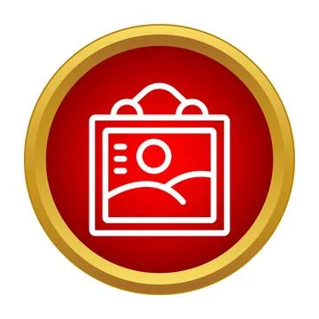 Hanging picture frame icon representing art gallery Stock Illustration