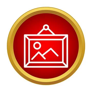Hanging picture frame icon representing image gallery Stock Illustration