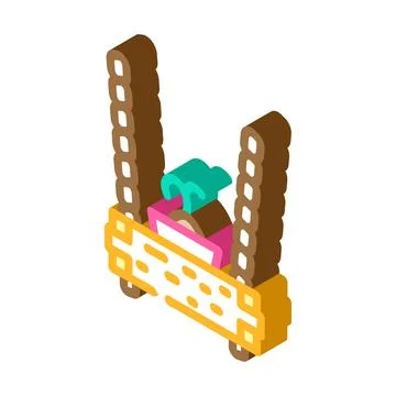Hanging planter box isometric icon vector illustration Stock Illustration