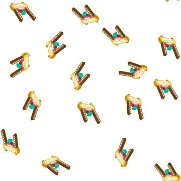Hanging planter box isometric icon seamless pattern Stock Illustration