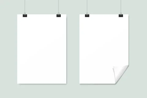 Hanging poster vector design. Illustration mockup hanging poster in the isola Stock Illustration
