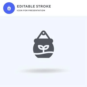 Hanging Pot icon vector, filled flat sign, solid pictogram isolated on white 스톡 일러스트