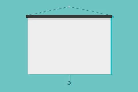 Hanging presentation screen. Empty board or billboard. Stock Illustration