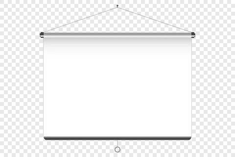Hanging projection screen, white canvas hanging on a nail Stock Illustration