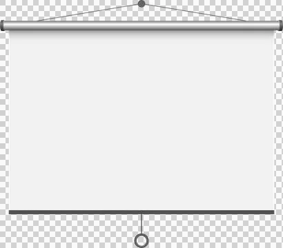 Hanging projector screen with pull down mechanism, blank white surface, rea.. 스톡 일러스트