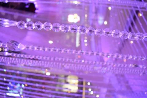 Hanging purple crystals Stock Photos