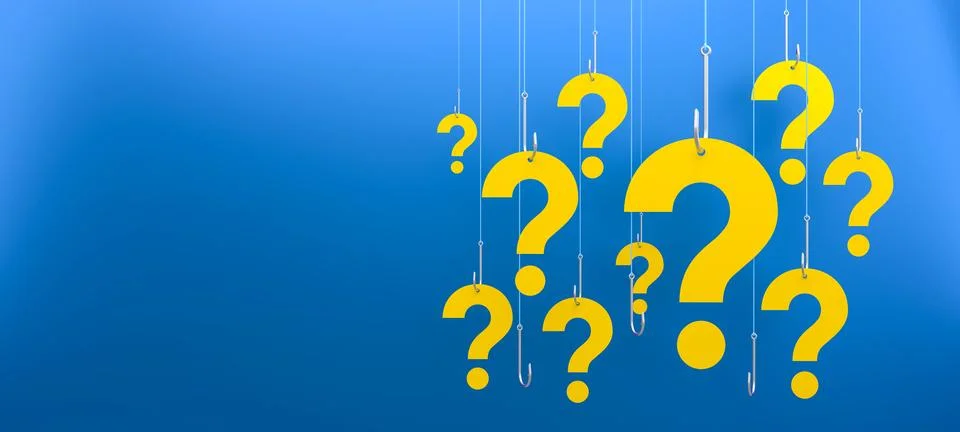 Hanging question mark Stock Illustration