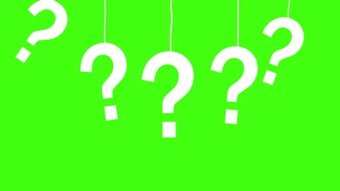 Hanging Question Marks on Green Screen Stock Footage 323867381