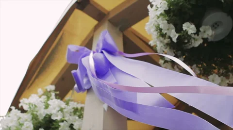 Hanging Ribbon Moving by the Wind Stock Footage 61968275