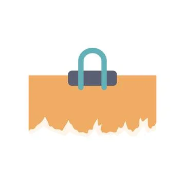 Hanging ripped paper note with binder clip on white background Stock Illustration