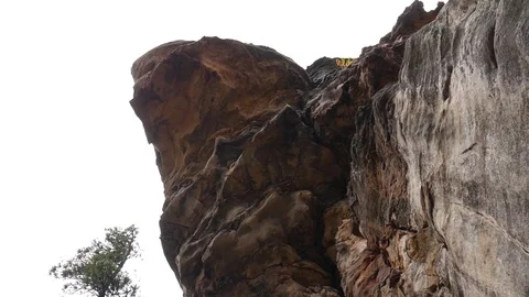Hanging rock. Bottom view Stock Footage 80938646