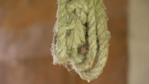 A hanging rope on the ceiling of the house Stock Footage 137360833