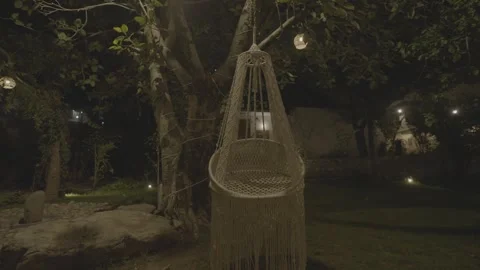 Hanging rope swing on a tree Stock Footage 312446518