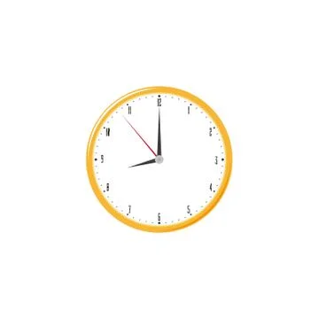 Hanging round wall clock, flat vector illustration Stock Illustration