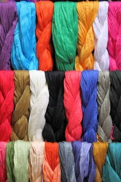 Hanging scarves Stock Photos