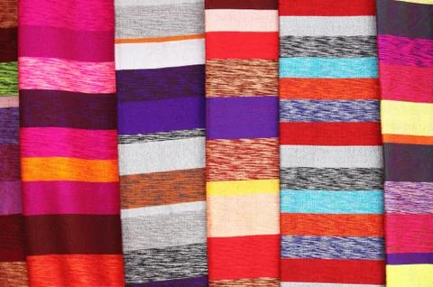Hanging scarves Stock Photos