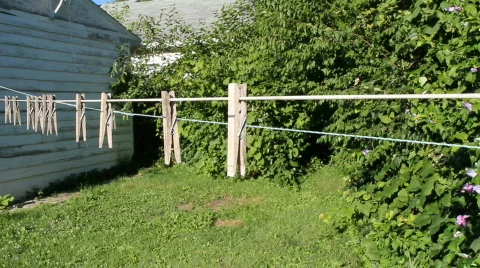 Hanging set of clothespins Stock Footage 768271