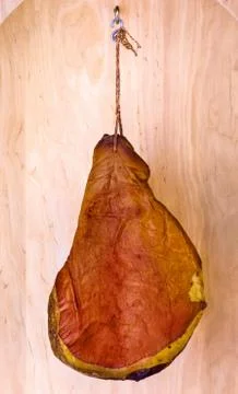 Hanging smoke ham Stock Photos