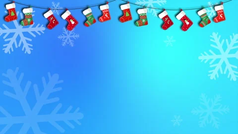 Hanging Socks Snow Gradient Stock-Footage 260103695
