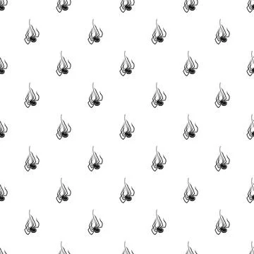 Hanging spider pattern creating seamless creepy background Stock Illustration