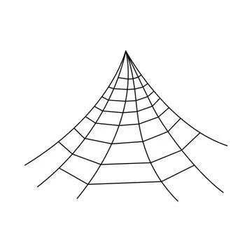 Hanging spider web isolated on white background. Halloween spiderweb element. 스톡 일러스트