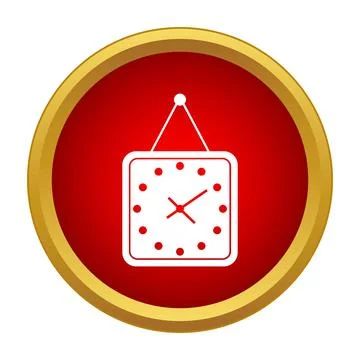 Hanging square clock icon displaying time management concept Stock Illustration